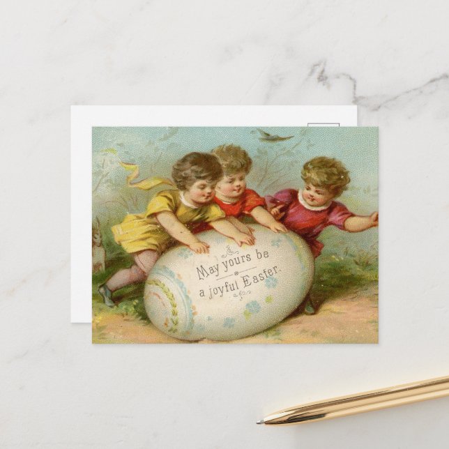 vintage Easter kids Postcard (Front/Back In Situ)