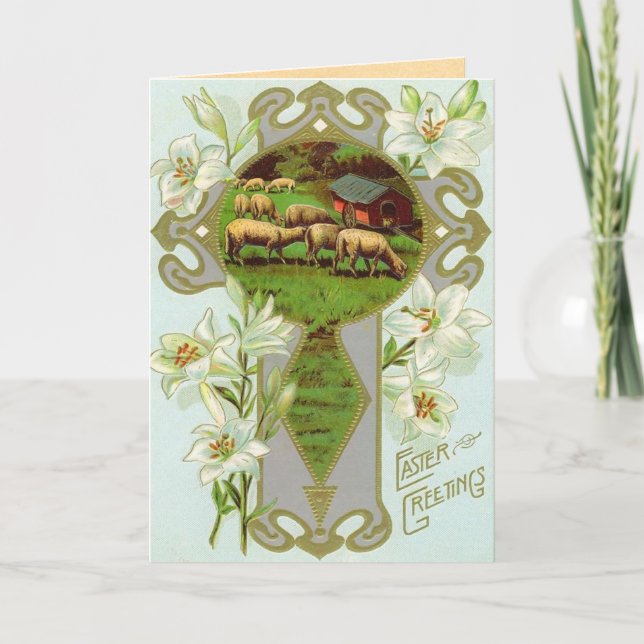 Vintage Easter Lamb Card (Front)