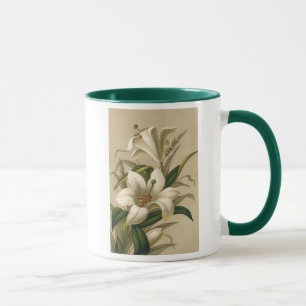 Vintage Easter Lilies, Victorian Flowers in Bloom Mug