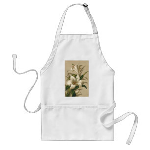 Vintage Easter Lilies, Victorian Flowers in Bloom Standard Apron