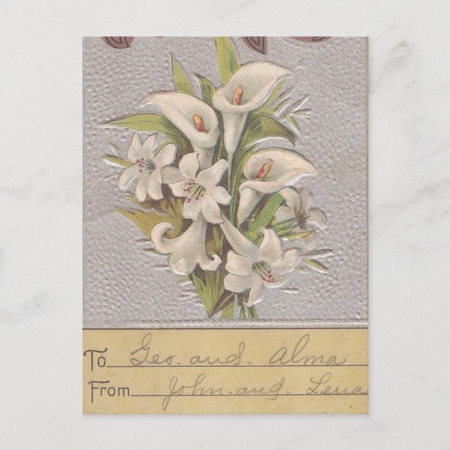 Vintage Easter Lily Holiday Postcard (Front)