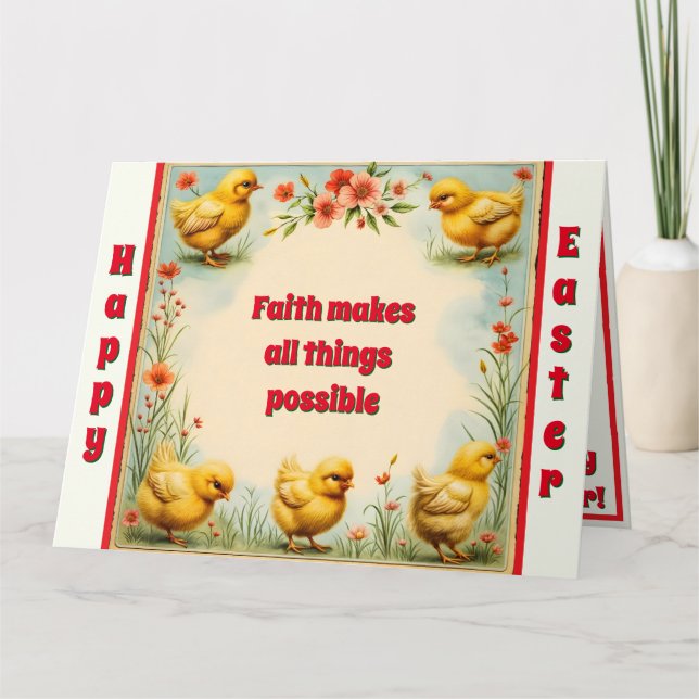 Vintage Easter Little Chicken Holiday Collection Card (Front)