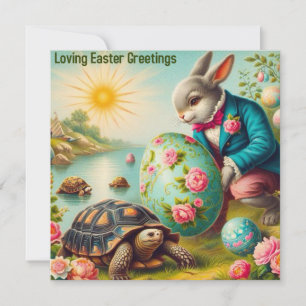 Vintage Easter ~LOVING EASTER GREETINGS ~ Bunny ~ Holiday Card