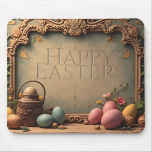 Vintage Easter Magic with Festive Floral Ornaments Mouse Mat
