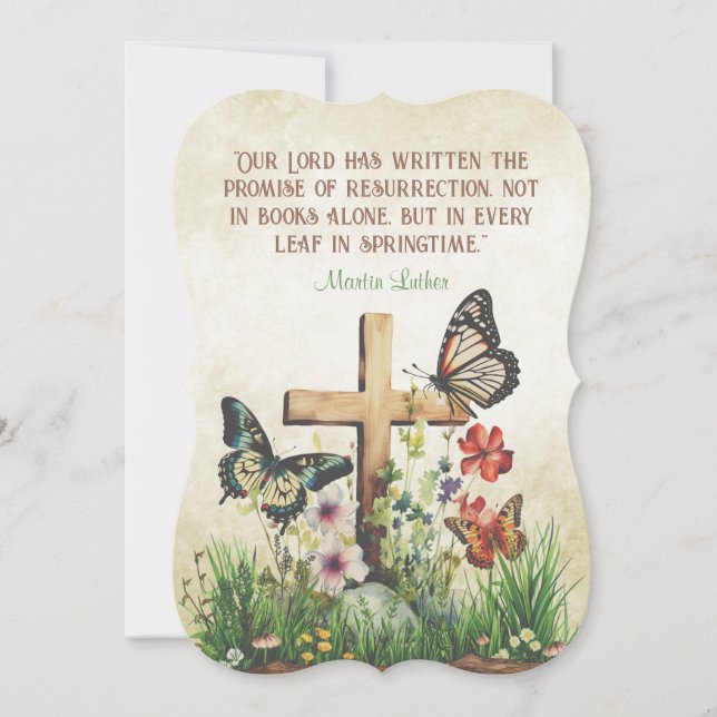 Vintage Easter Martin Luther Resurrection Quote  Holiday Card (Front)
