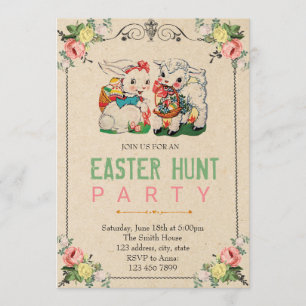Vintage easter party invitation