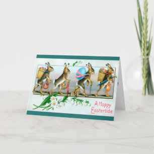 Vintage Easter Postcard - Bunny Deliveries