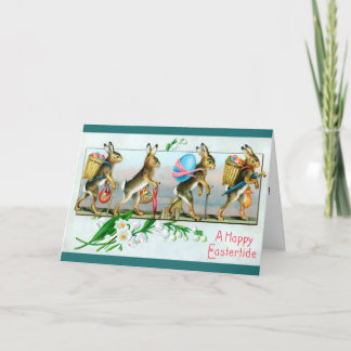 Vintage Easter Postcard - Bunny Deliveries