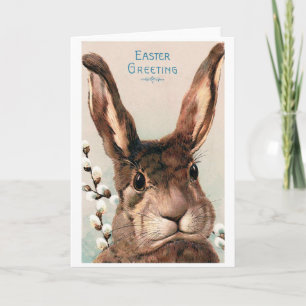 Vintage Easter Pouty Face Bunny Card