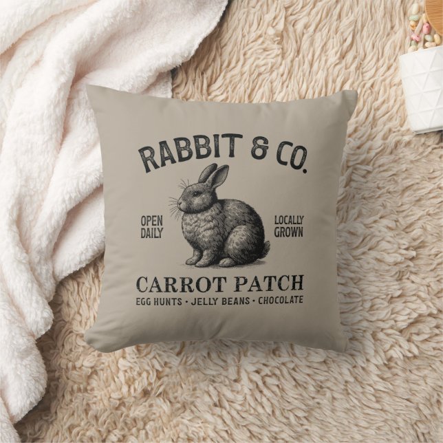 Vintage Easter Rabbit  Cushion (Blanket)