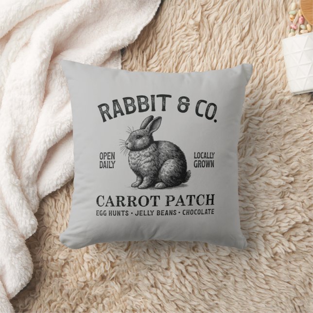 Vintage Easter Rabbit  Cushion (Blanket)