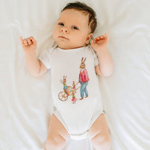 Vintage Easter Rabbit Family Decorative Egg Cart