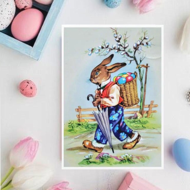 Vintage Easter Rabbit Holiday Card (Creator Uploaded)