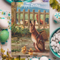 Vintage Easter Rabbit Holiday Card
