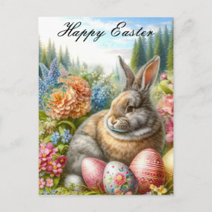 Vintage Easter Rabbit  Holiday Postcard