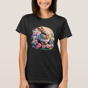 Vintage Easter Rabbit Smelling the Flowers T-Shirt