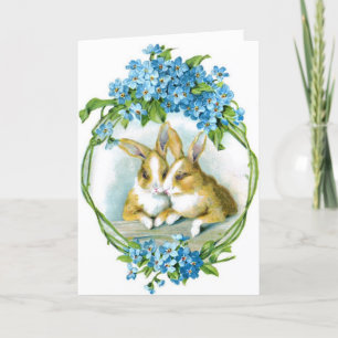 Vintage Easter Rabbits Card