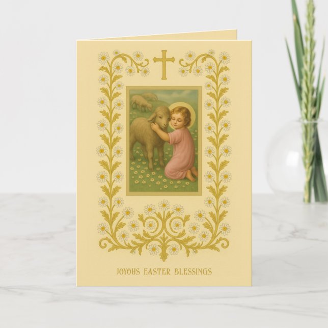 Vintage Easter Religious Blessings Prayer Holiday (Front)
