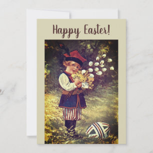 Vintage Easter Retro Floral Religious Invitation