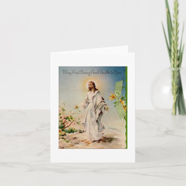 Vintage Easter Risen Christ Holiday Card (Front)