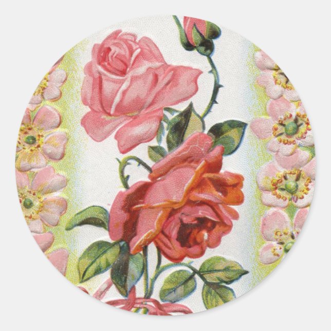 Vintage Easter Roses Stickers (Front)