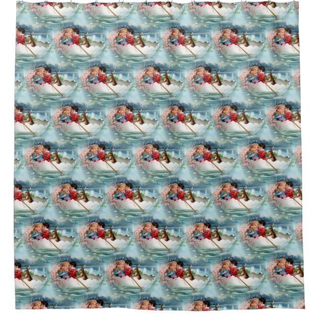 Vintage Easter Shower Curtain (Front)