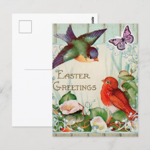 Vintage Easter Spring Greeting Postcard