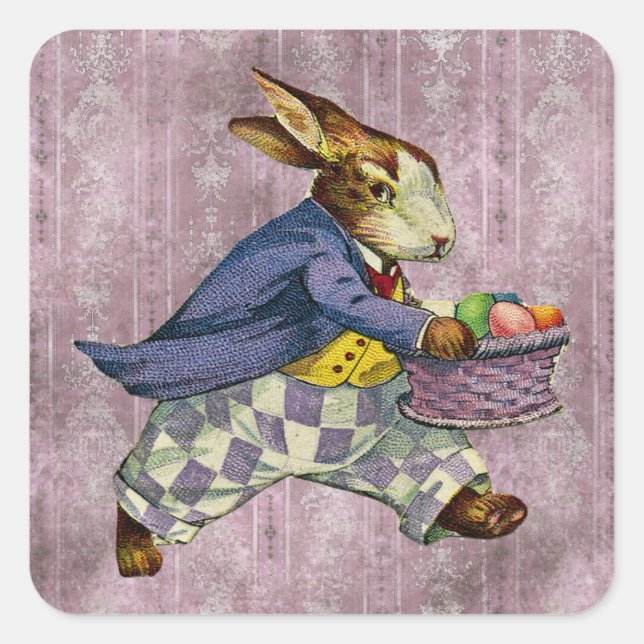Vintage Easter Square Sticker (Front)