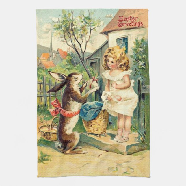 Vintage : easter - tea towel (Vertical)