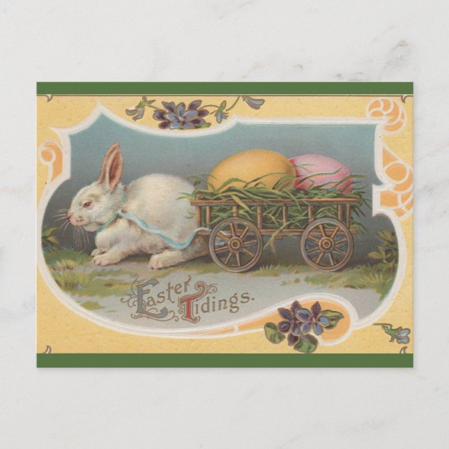 Vintage Easter Tidings Holiday Postcard (Front)