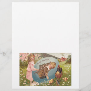 Vintage Easter Victorian Girl & Boy