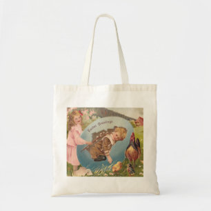 Vintage Easter Victorian Girl & Boy Tote Bag