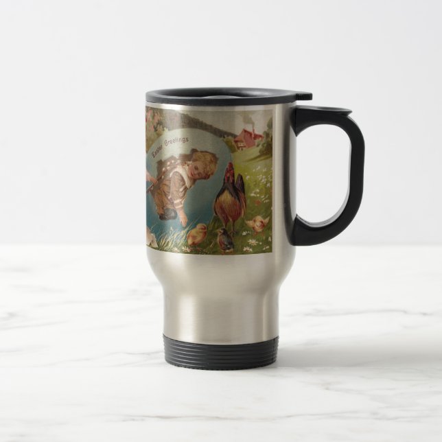 Vintage Easter Victorian Girl & Boy Travel Mug (Right)