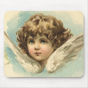 Vintage Easter, Victorian Lily Flowers and Angel Mouse Mat