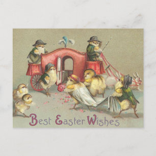 Vintage Easter Wedding - Carriage Holiday Postcard