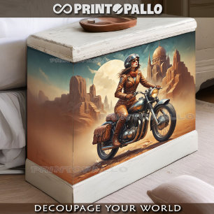 Vintage Easy rider girl around the world Tissue Paper