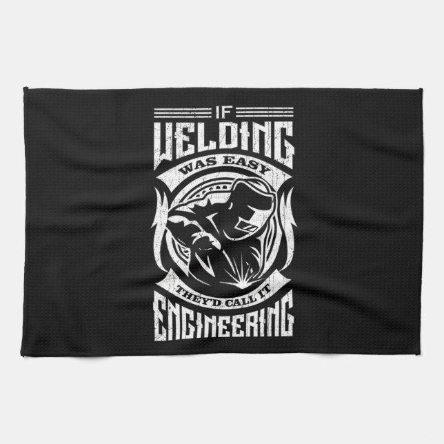 Vintage Easy Welding Welders Tea Towel (Horizontal)
