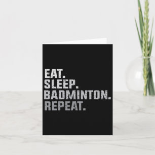Vintage Eat Sleep Badminton - Badminton Fan Gift T Card