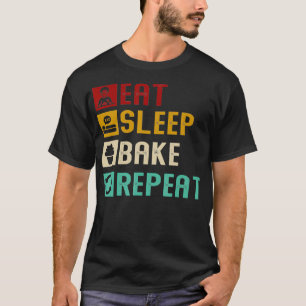 Vintage Eat Sleep Bake Repeat Funny Baking Baker B T-Shirt
