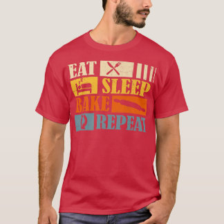 Vintage Eat Sleep Bake Repeat Funny Baking Gifts  T-Shirt