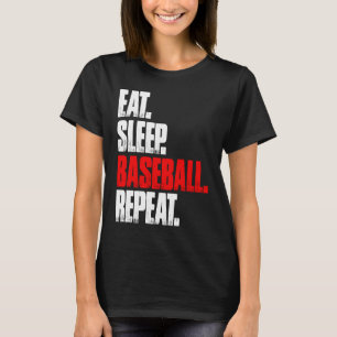 Vintage Eat Sleep Baseball Repeat Cute Baseball Pl T-Shirt