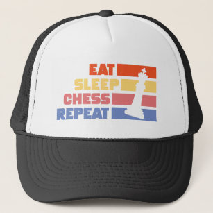 Vintage Eat sleep chess repeat Chess Piece Trucker Hat
