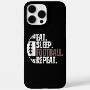 Vintage Eat Sleep Football Repeat iPhone 16 Pro Max Case