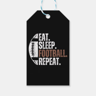 Vintage Eat Sleep Football Repeat Gift Tags