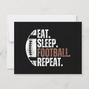 Vintage Eat Sleep Football Repeat Holiday Card