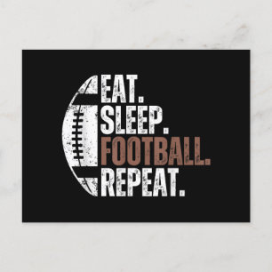 Vintage Eat Sleep Football Repeat Holiday Postcard