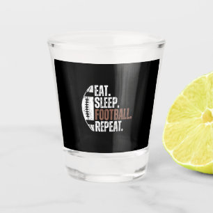 Vintage Eat Sleep Football Repeat Shot Glass