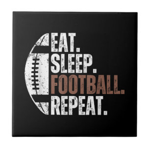 Vintage Eat Sleep Football Repeat Tile