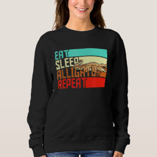 Vintage Eat Sleep Repeat Alligator Sweatshirt