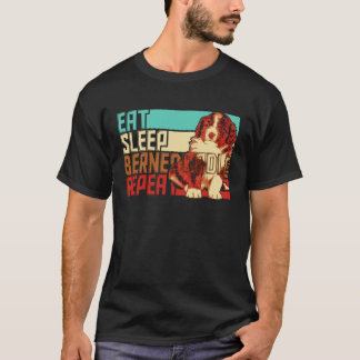 Vintage Eat Sleep Repeat Bernedoodle T-Shirt